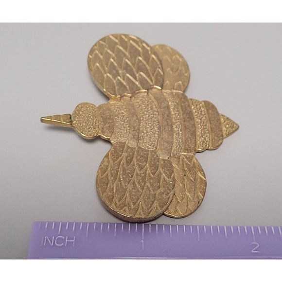 Vintage Bumble Bee Brooch and Earrings - Gold Tone with Rhinestones - Picture 7 of 10